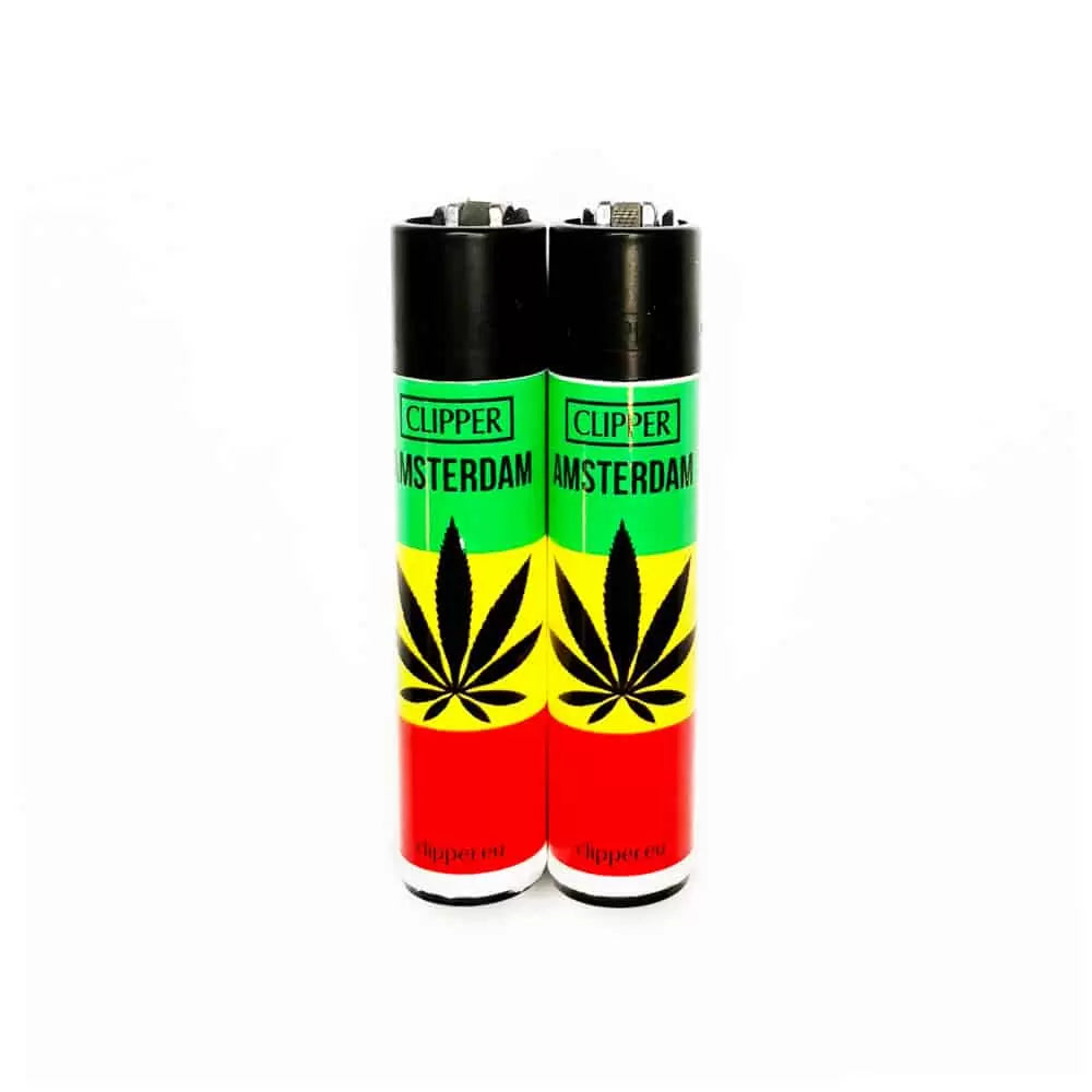 Clipper Lighters - Rasta leaf