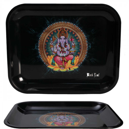 Black Leaf Rolling Tray Ganesha Large