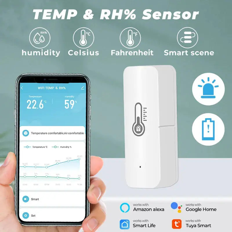 Tuya Smart WIFI Temperature And Humidity Sensor Tree Of Life Growshop - Gozo