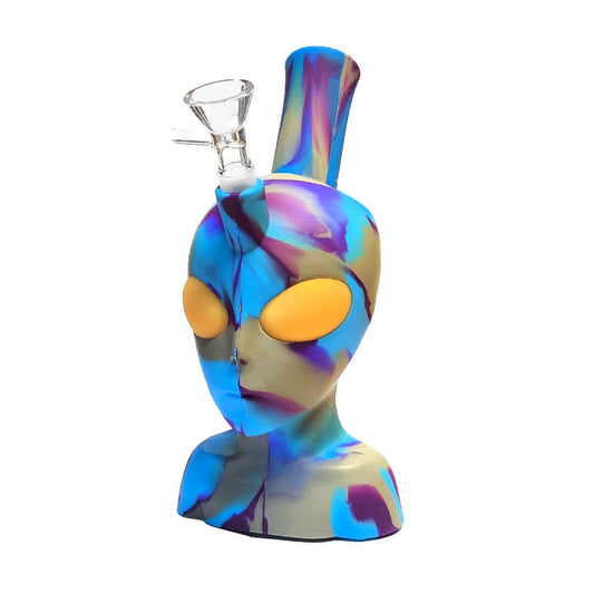 Silicone Bong Alien Head Blue 20cm