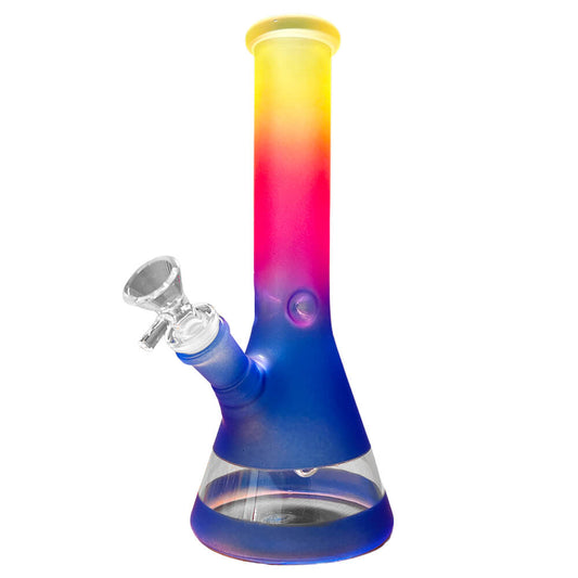 Rainbow Gradient Blue Glass Bong