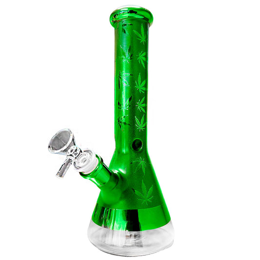 Weed leaf glass bong