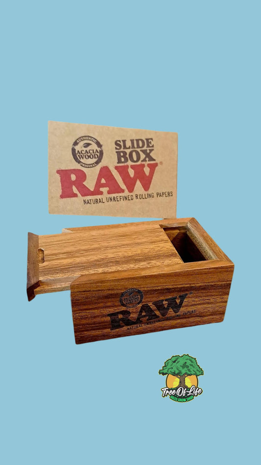 RAW Large Wooden Storage Box – With Sliding Lid