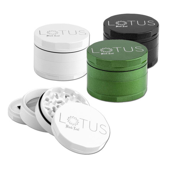 Black Leaf Lotus Ceramic Coated Grinder 4-part