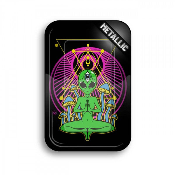 FIRE-FLOW Rolling Tray TRIPPY ALIEN Metallic