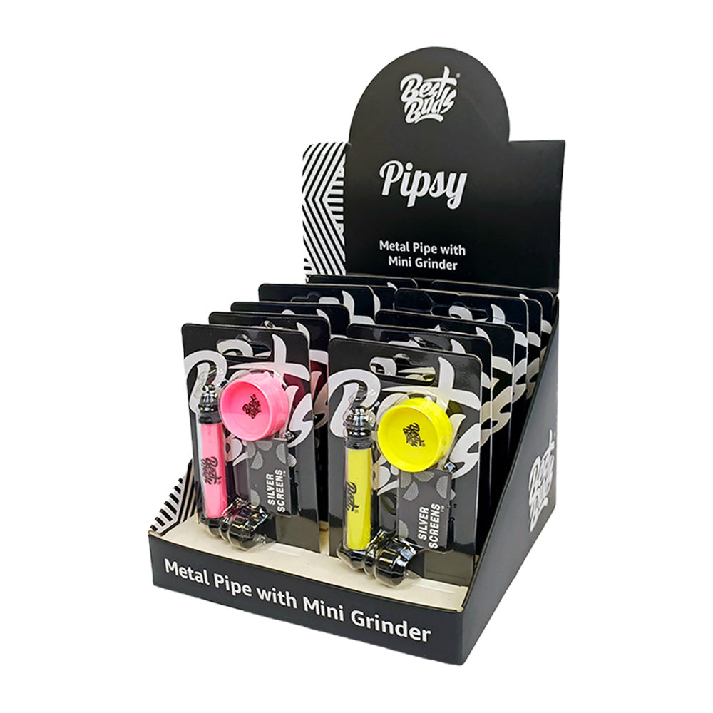 Best Buds Pipsy Metal Pipe with Mini Grinder