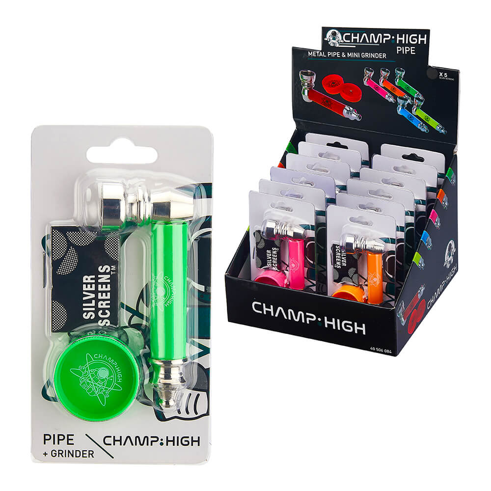 Champ High Metal Pipe + Mini Grinder Mix Colors