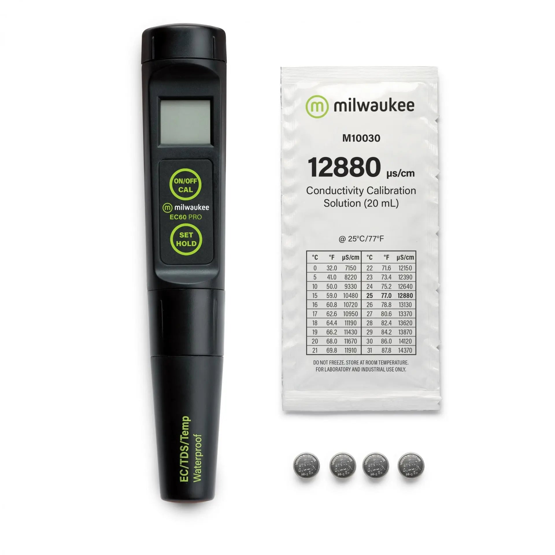 Milwaukee EC60 PRO Waterproof 3-in-1 EC / TDS/Temp Tester with Replaceable Probe Milwaukee