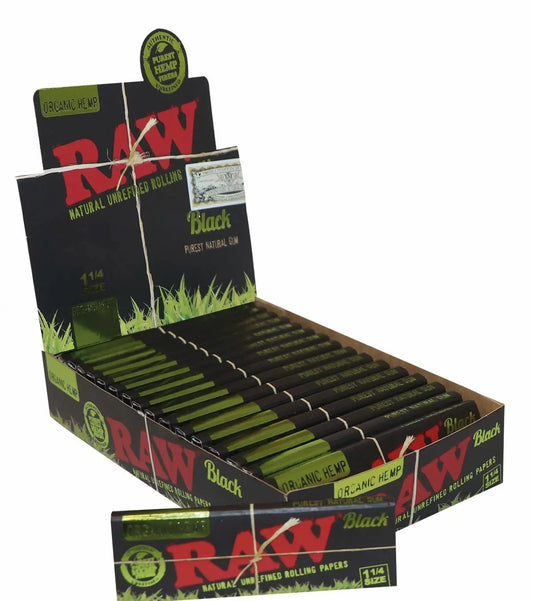 RAW Black Organic Hemp 1 1/4 Rolling Papers RAW