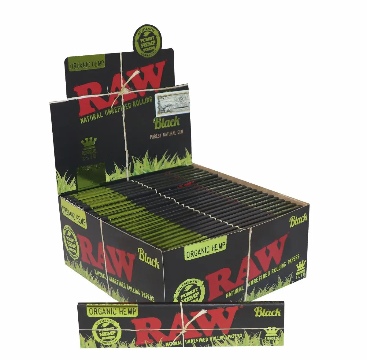 RAW Black Organic Hemp KS Slim Rolling Papers RAW