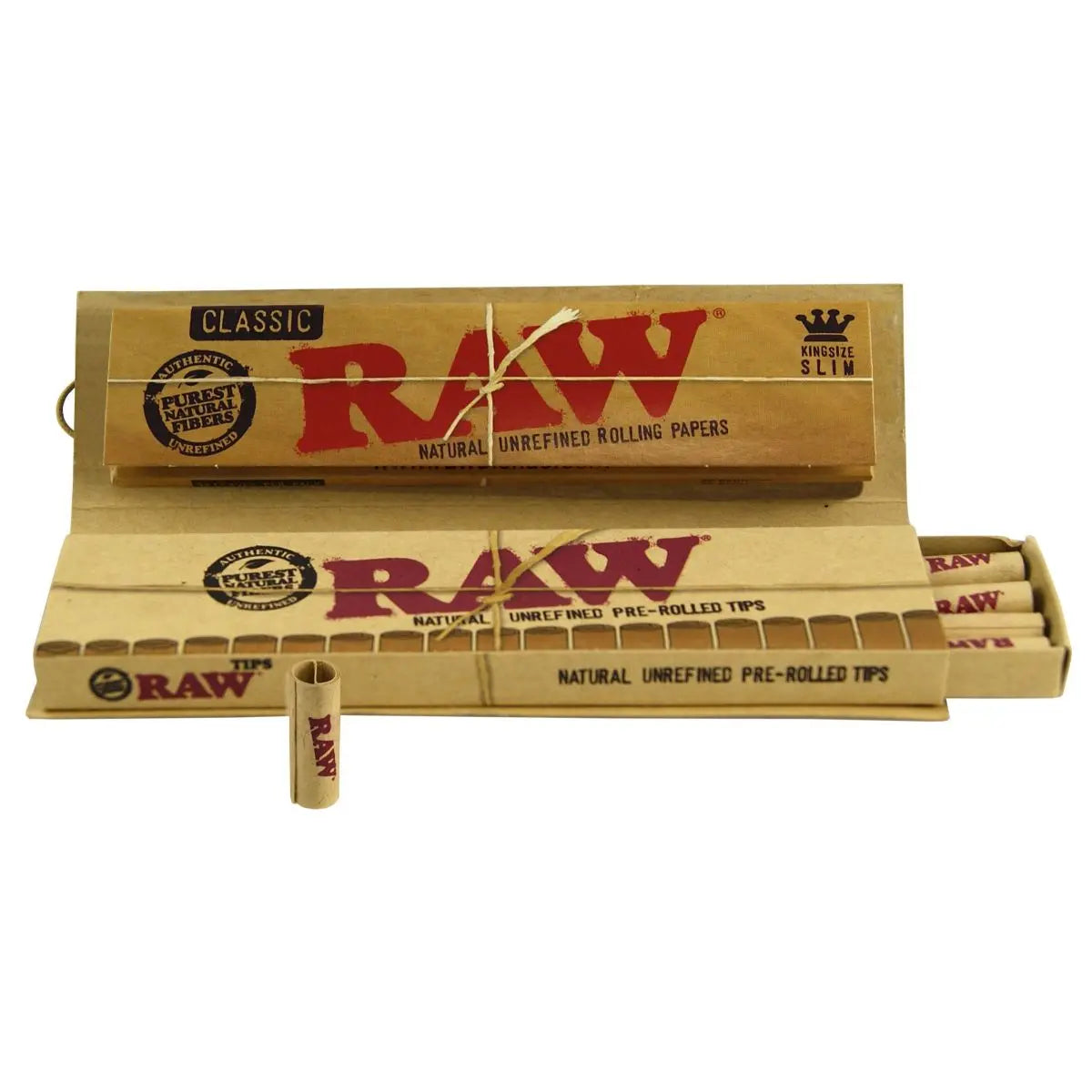 Raw Connoisseur KS Slim Rolling Papers + Pre-rolled Tips RAW