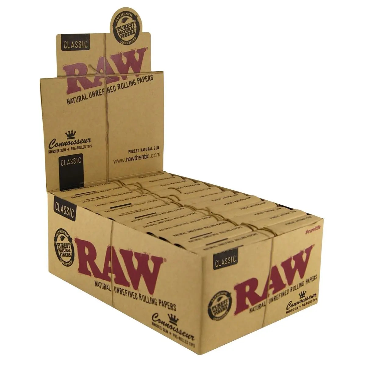 Raw Connoisseur KS Slim Rolling Papers + Pre-rolled Tips RAW